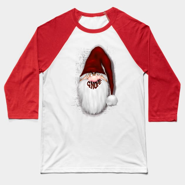 Nope Grumpy Santa Gnome, a.k.a. Gnope Character Baseball T-Shirt by BluedarkArt